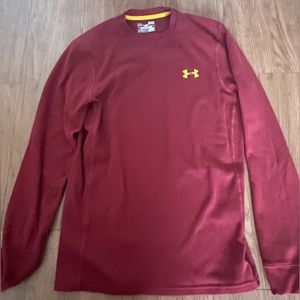 Under Armour Red Long Sleeve Coldgear Shirt Sz small